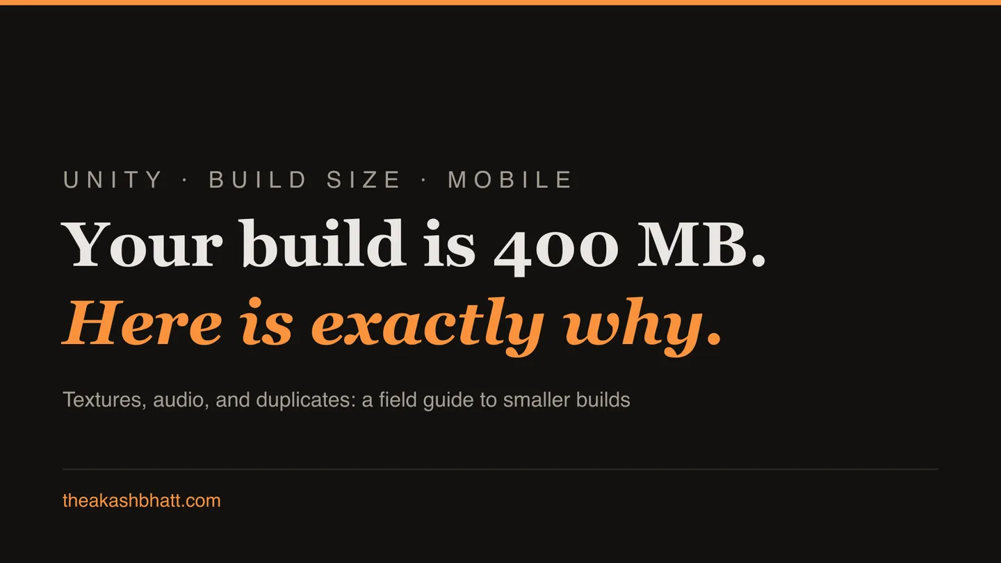 How to reduce Unity build size