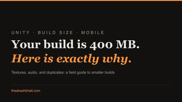 How to reduce Unity build size