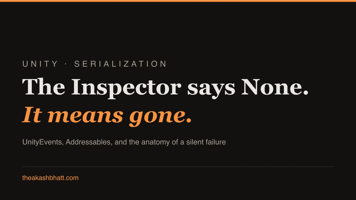 Unity silent failures: None in the Inspector can mean gone