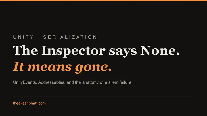 Unity silent failures: None in the Inspector can mean gone